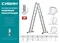 СИБИН ЛТ-43, 4 x 3 ступени, алюминиевая, четырехсекционная лестница-трансформер (38851)