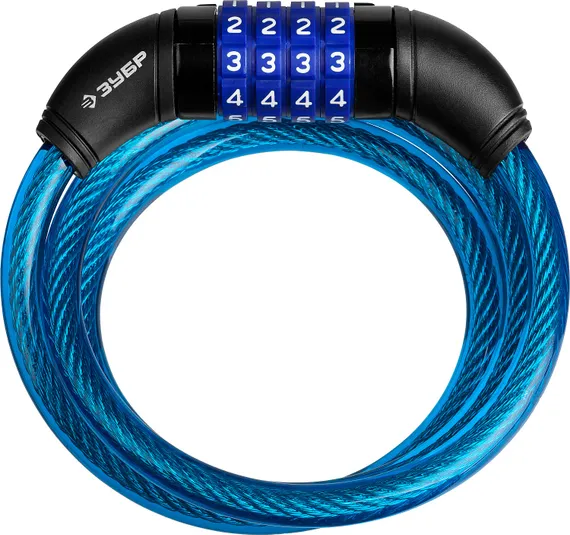 ЗУБР 950 мм, d 10 мм, кодовый, с изменяемым кодом, тросовый замок, Профессионал (37262-95)