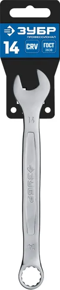 ЗУБР 14 мм, комбинированный гаечный ключ, Профессионал (27087-14)