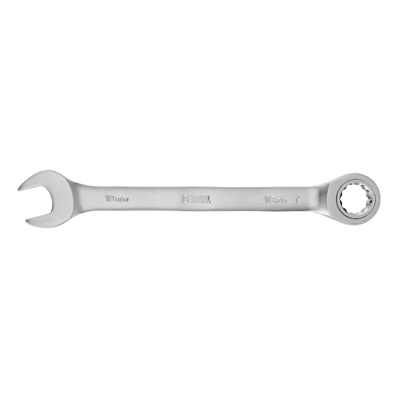 Ключ комбинированный трещоточный, 18 мм, CrV, матовый хром Denzel