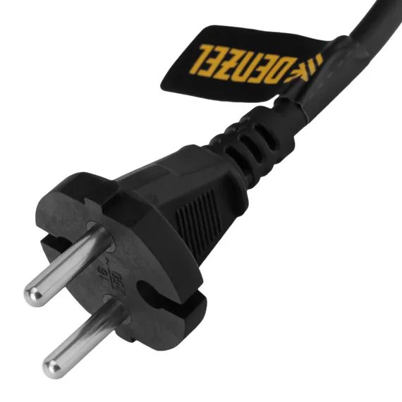 Шнур сетевой Energy Series, ПВС, 3 м, 2 x 1,5 мм, с неразборной вилкой, черный, Denzel