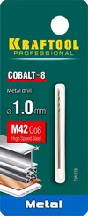 KRAFTOOL COBALT-8, 1.0 х 40 мм, сталь М42, HSS-Co(8%), сверло по металлу (29656-1)