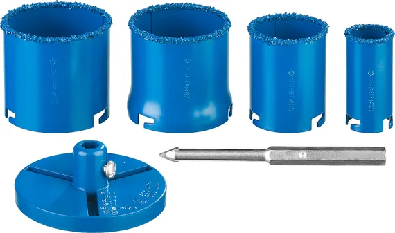 ЗУБР 6 шт, 33, 53, 67, 73 мм, карбид вольфрама, набор кольцевых коронок, Профессионал (33350-H6)