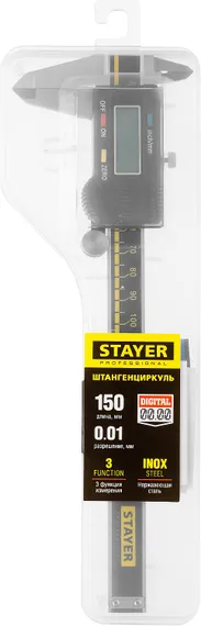 STAYER 150 мм, электронный штангенциркуль, Professional (34410-150)