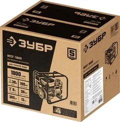 ЗУБР 1800 л/мин, мотопомпа бензиновая для грязной воды (МПГ-1800)