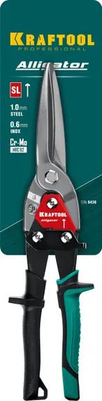 KRAFTOOL Alligator, 290 мм, прямые удлинённые ножницы по металлу (2328-SL)