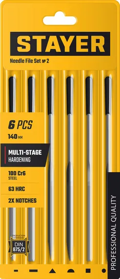 STAYER 140 мм, 6 предм., набор надфилей (1603-10-H6)