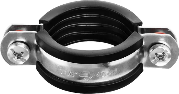 ЗУБР 1 1/4″, цинк, 8 шт, трубный хомут с гайкой (37850-40-45)