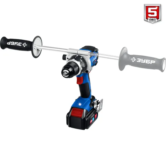 Бесщеточная дрель-шуруповерт, ЗУБР Т7, 20 В, 100 Н·м, 2 АКБ (4 А·ч), кейс, Профессионал (DB-211-42)