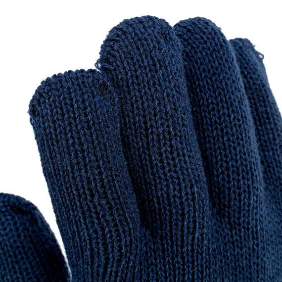 Перчатки трикотажные, акрил, двойные, синий, двойная манжета Сибртех