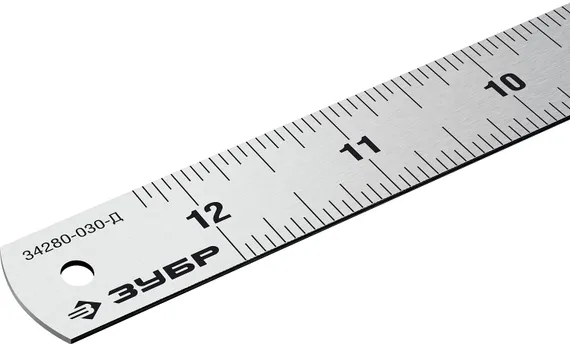 ЗУБР Про-30Д, длина 0.30 м, усиленная нержавеющая линейка, Профессионал (34280-030-Д)