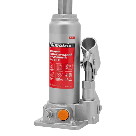 Домкрат гидравлический бутылочный, 2 т, h подъема 181-345 мм, в пластиковом кейсе Matrix