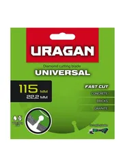 URAGAN UNIVERSAL 115 мм, диск алмазный отрезной сегментный (36705-115)