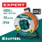 KRAFTOOL ПВС 3х2.5 30м 4000Вт IP44, Силовой удлинитель на стальной катушкеEXPERT (55089-30)