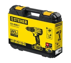 Дрель-шуруповерт, STEHER V1, 20 В, 40 Н·м, 1 АКБ (2 А·ч), кейс (CD-200-1)