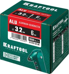 KRAFTOOL Alu (Al5052), 3.2 x 6 мм, 1000 шт, алюминиевые заклепки (311701-32-06)
