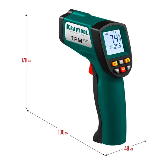 KRAFTOOL TRM-1000, -50° +950°С, пирометр инфракрасный (45703-950)
