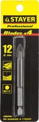 STAYER 12 мм, 4х кромка, HEX 1/4, Сверло по стеклу и кафелю (2985-12)