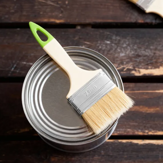 Кисть флейцевая, 70*8, натуральная щетина, пластиковая ручка, 10шт Сибртех