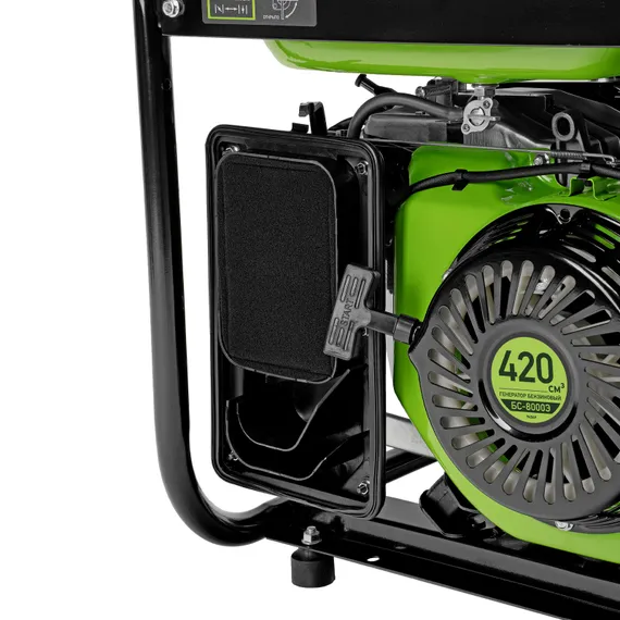 Генератор бензиновый БС-8000Э, 6,6 кВт, 230В, четырехтактный, 25 л, электростартер Сибртех