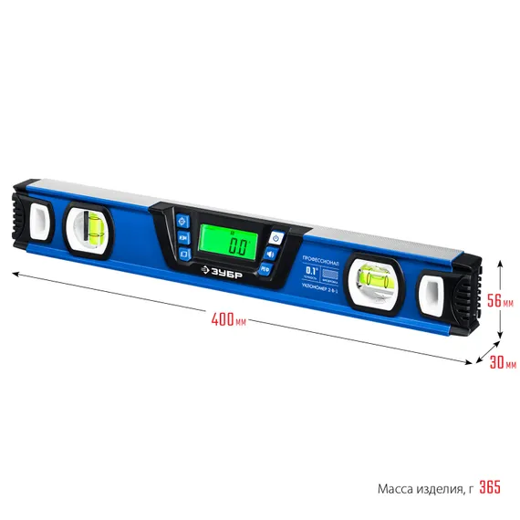 ЗУБР 400 мм, 0-90°, ±0,2°, уровень-уклономер, Профессионал (34286)