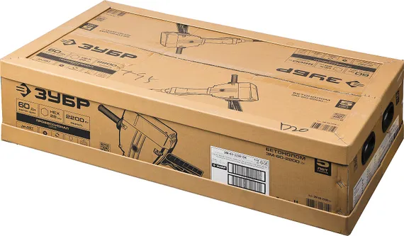 Отбойный молоток ЗУБР Бетонолом 60 Дж 2200 Вт АВТ HEX-28 Профессионал (ЗМ-60-2200 ВК)