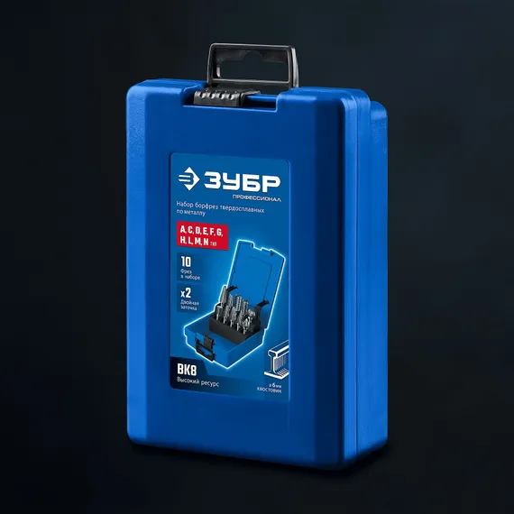 ЗУБР 10 шт набор борфрез твердосплавных, хв-к 6 мм, ПРОФЕССИОНАЛ (28815-H10)