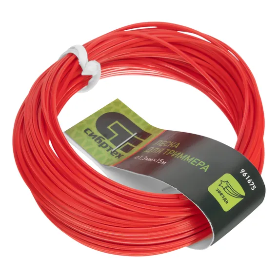 Леска для триммера звезда, 1.3 мм х 15 м, Сибртех