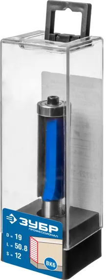 ЗУБР 19 x 50.8 мм, хвостовик 12 мм, фреза кромочная с нижним подшипником, Профессионал (28727-19-50.8-12)
