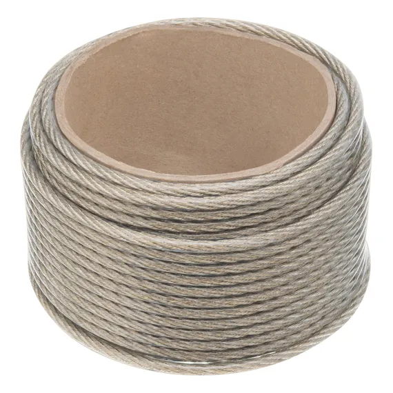 Трос металлополимерный прозрачный ПР-6.0, толщина 6.0 мм, моток 20 метров Сибртех