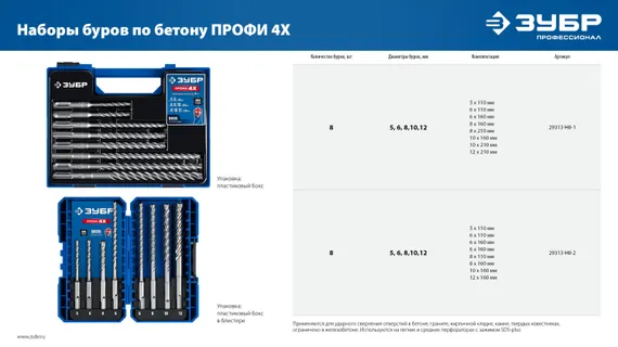 ЗУБР ПРОФИ-4Х 22x600 мм, SDS-plus бур (29313-600-22)