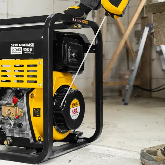 Генератор дизельный DES-55, 5,5 кВт, 230 В, 11 л, ручной стартер Denzel