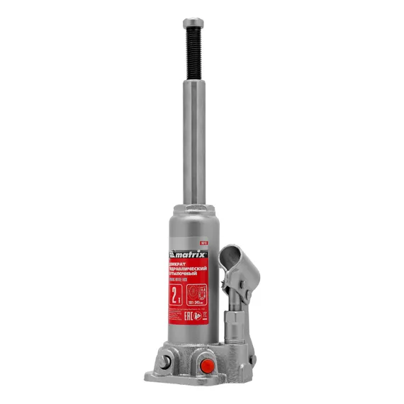 Домкрат гидравлический бутылочный, 2 т, высота подъема 181-345 мм Matrix