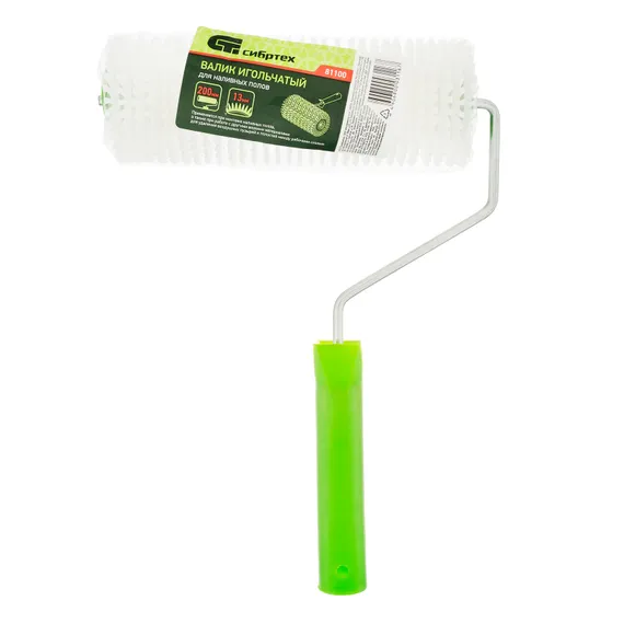 Валик игольчатый для наливных полов с ручкой, 200 мм Сибртех