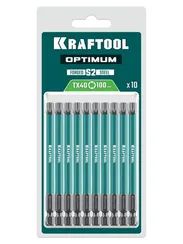 KRAFTOOL OPTIMUM TX 40, 100 мм, 10 шт, биты (26126-40-100-S10)
