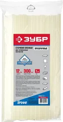 ЗУБР 11 х 300 мм, 34 шт, сверхпрочные прозрачные клеевые стержни, Профессионал (06856-12-1)