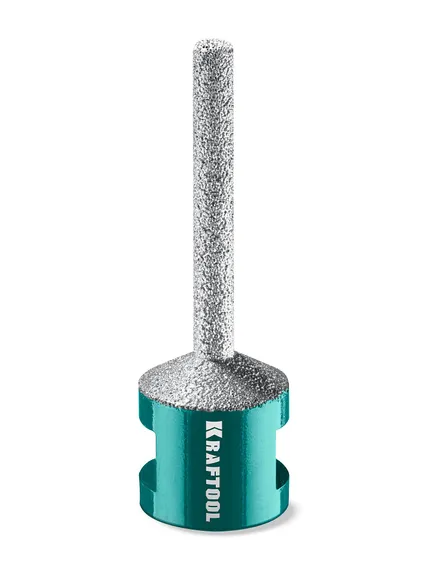 KRAFTOOL VS DIAMOND d 6 мм (М14, 50 мм), Вакуумная алмазная фреза пальчиковая с конусом (29811-06)