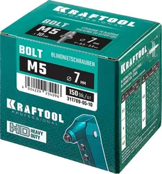 KRAFTOOL Bolt, М5 x 9 мм, штифт 10 мм, 150 шт, стальные винтовые заклепки (311709-05-10)