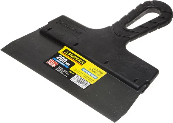 STAYER PROFlat, 200 мм, пластиковая ручка, нержавеющий фасадный шпатель, Professional (1008-20)