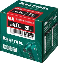 KRAFTOOL Alu (Al5052), 4.0 x 20 мм, 500 шт, алюминиевые заклепки (311701-40-20)