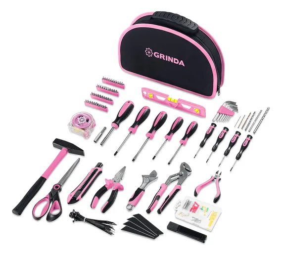 GRINDA Pink Force 165 предм, универсальный набор инструмента (22109)