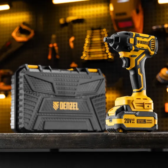 Гайковерт ударный аккумуляторный бесщет. CIWH-BL-20-350, Li-Ion, 20 В Denzel