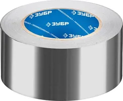 ЗУБР 50 мм, 50 м, 60 гр/м2, самоклеящаяся алюминиевая лента, Профессионал (12262-50-50)