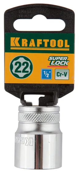KRAFTOOL SUPER-LOCK, 1/2″, 22 мм, торцовая головка (27801-22)