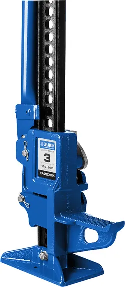 ЗУБР Хай-джек, 3 т, 125 - 660 мм, реечный механический домкрат, Профессионал (43045-3-070)