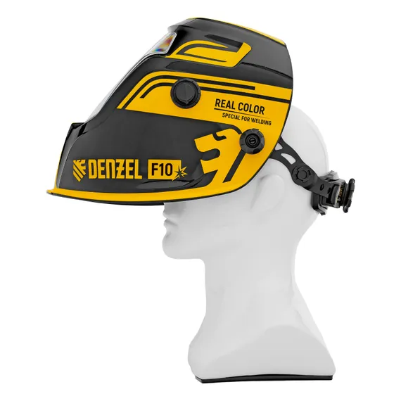 Щиток защитный лицевой (маска сварщика) F10, см. окно 100х96, Real Color, DIN 4-8/9-13 Denzel