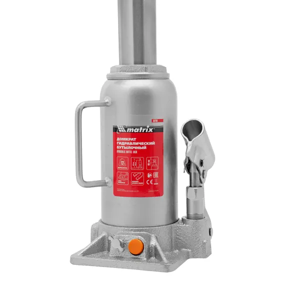 Домкрат гидравлический бутылочный, 12 т, h подъема 230-465 мм Matrix