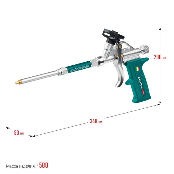 KRAFTOOL EXTREME, полностью разборный обслуживаемый пистолет для монтажной пены (06800)