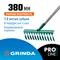 GRINDA PR-12T ALU, 380 х 95 х 1500 мм, 12 витых зубцов, углеродистая сталь, алюминиевый черенок, садовые грабли, PROLine (39585)