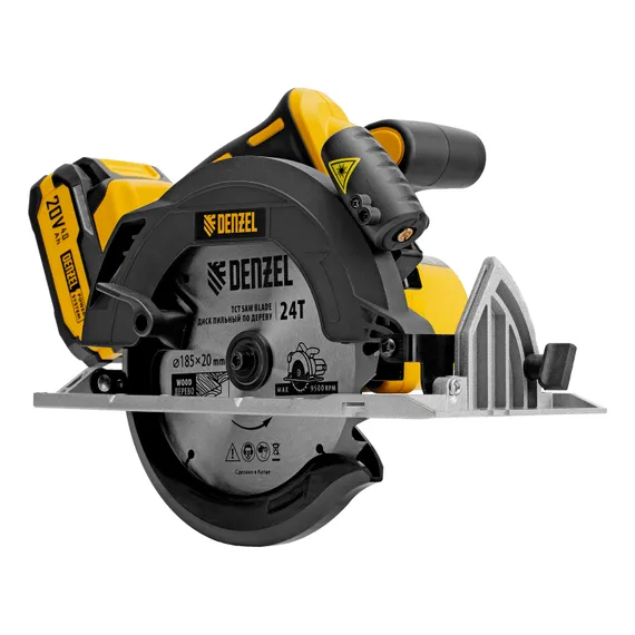 Пила циркулярная аккумуляторная бесщет. CCSH-BL-20-185, 185 мм, Li-Ion, 20 В// Denzel